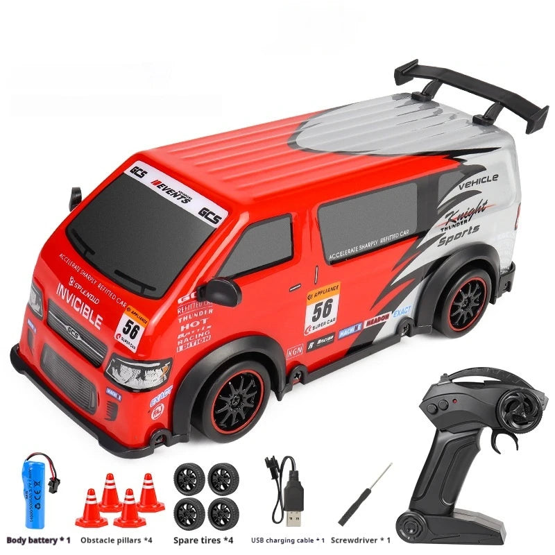 Rc Car 1:24 High-Speed Drift Minivan Cool Lighting Four-Wheel Drive Off-Road Competitive Model Electric Remote Control Car