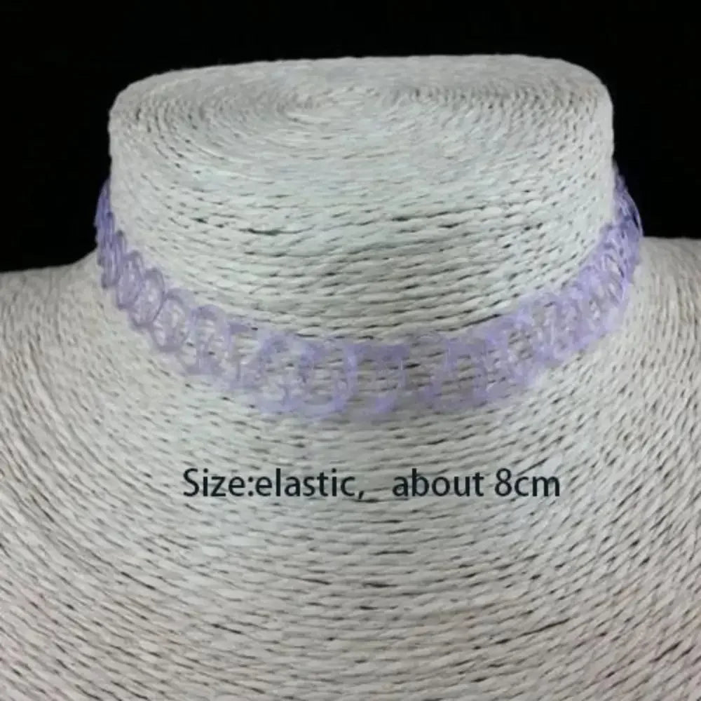 Tattoo Choker Necklace Braided Fish Thread Gothic Jewelry Women Vintage Elastic Neck Lace