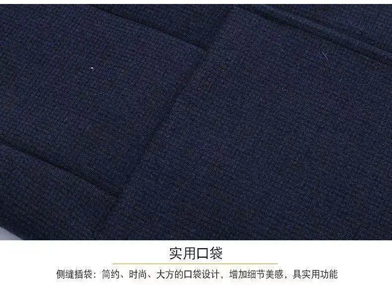 Men's woolen suit spring and autumn jacket is fashionable, cool and versatile. It is a solid-color checkered flat lapel short to
