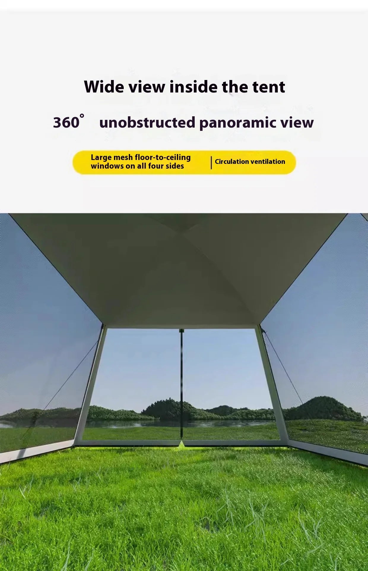 Outdoor Large Tent Canopy Sunshade Netting Portable Mosquito-Proof Tent Beach Camping Gazebo