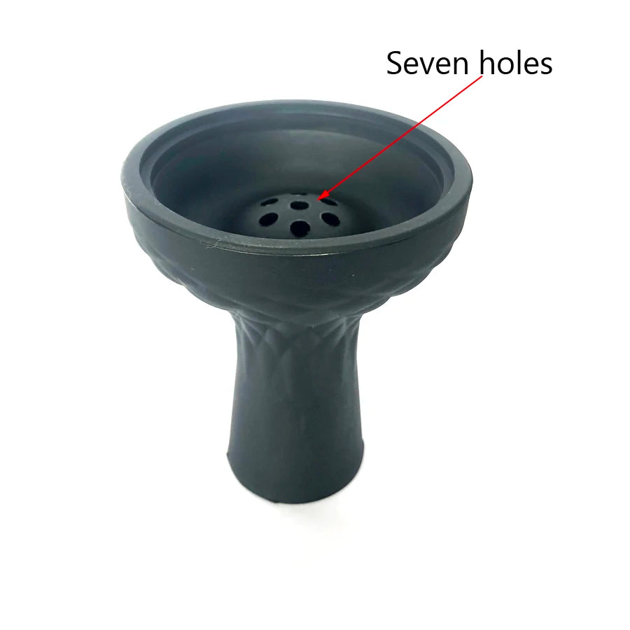 Diameter 8cm  Single or 7 Holes Black Silicone Bowl Shisha Hookah Nargile Sheesha Narguile Chicha Hookah Accessories