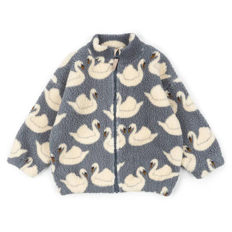 Children's Jackets 2024 Fall And Winter Fashion Cartoon Lamb Wool Girls Jacket Cotton Warm Cute Boys Coat Children's Clothing