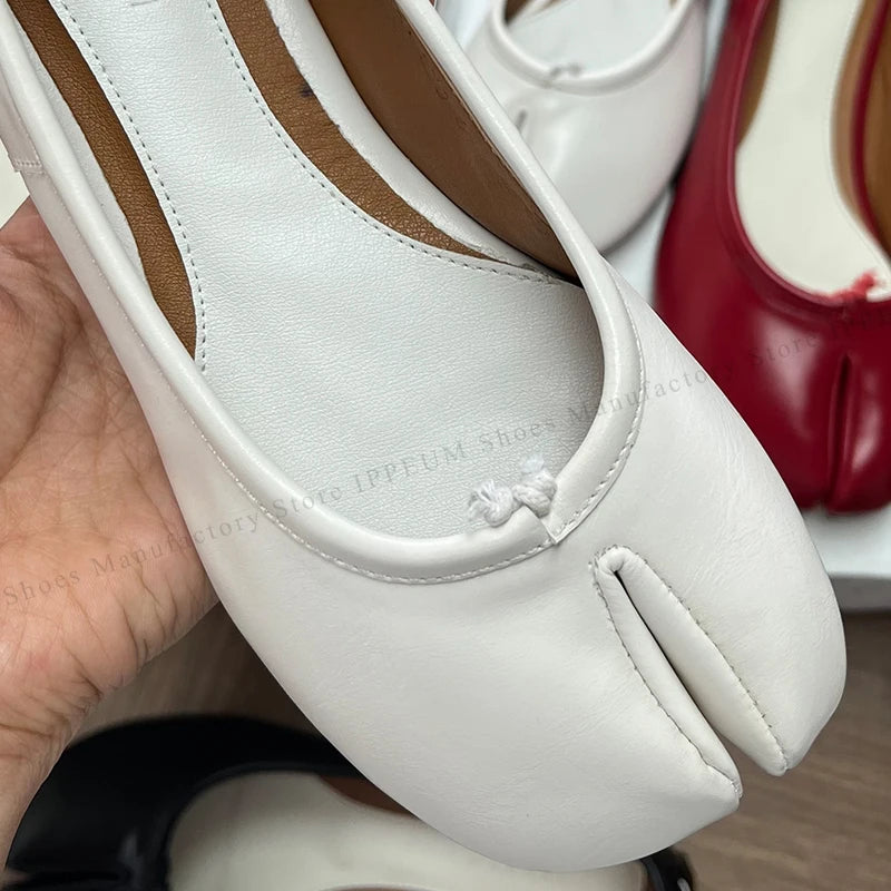 IPPEUM Tabi Footwear Shoes For Women 2026 New Fashion 36-44 Plus Size Ballet Flats Shoes With Split Toe