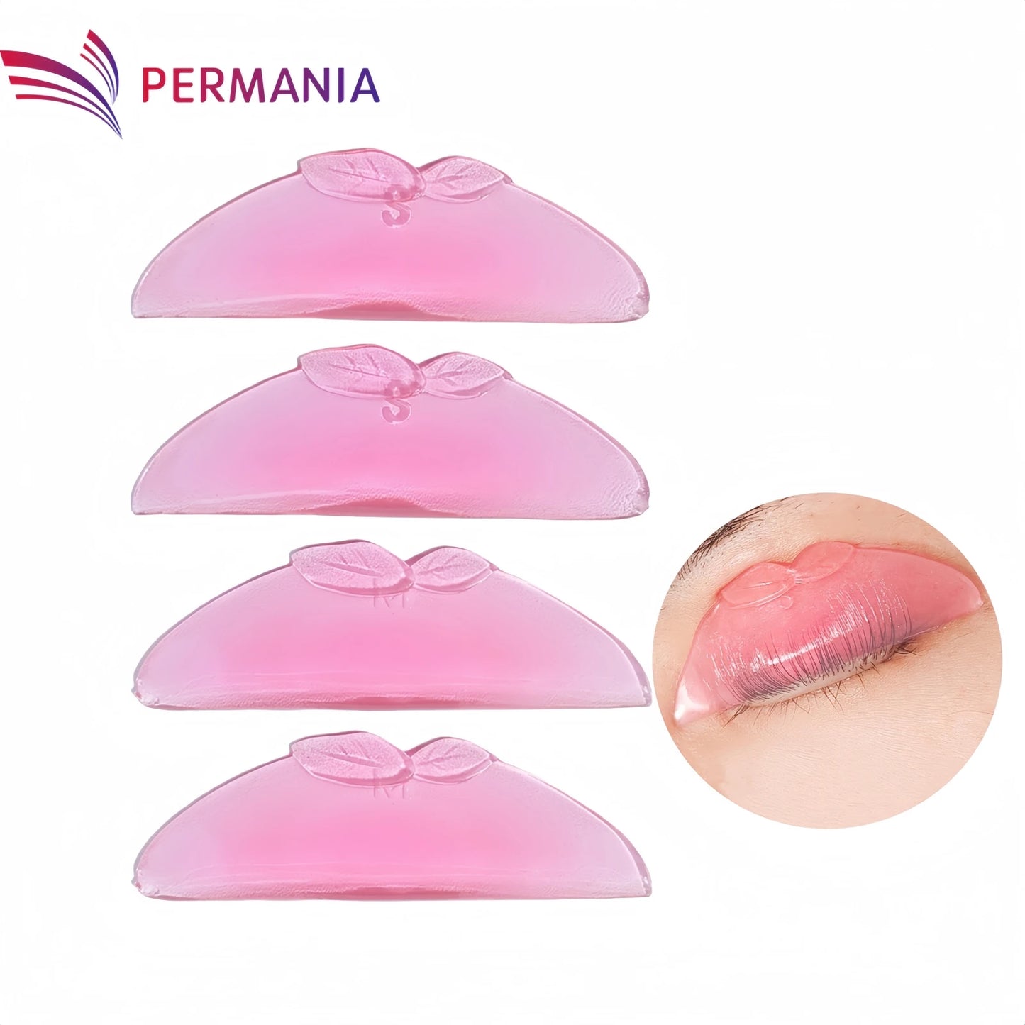 PERMANIA 2 Pairs C Curl Silicone Eyelash Perm Pads Sticky Lashes Rod Shield Lifting 3D Eyelash Curler Accessories Makeup Tool