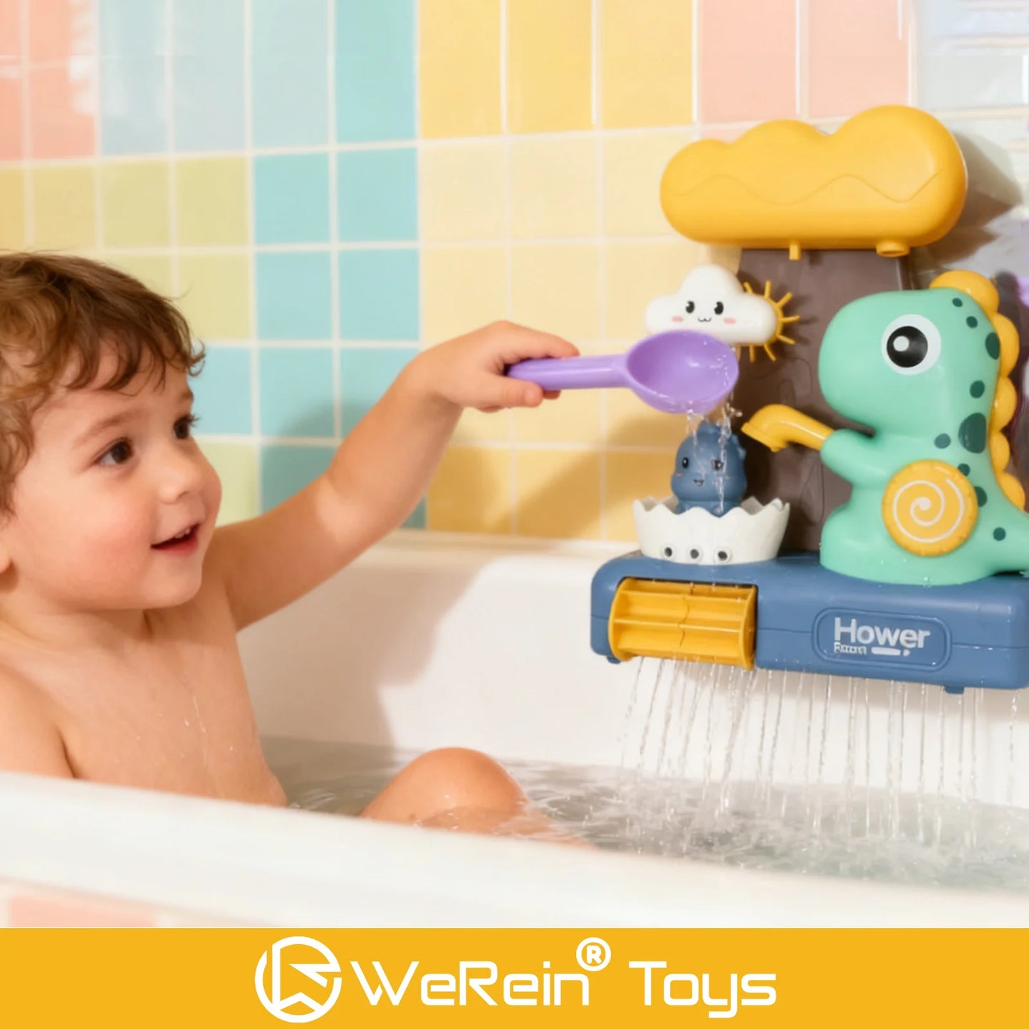 Dinosaur-style baby bathing toy