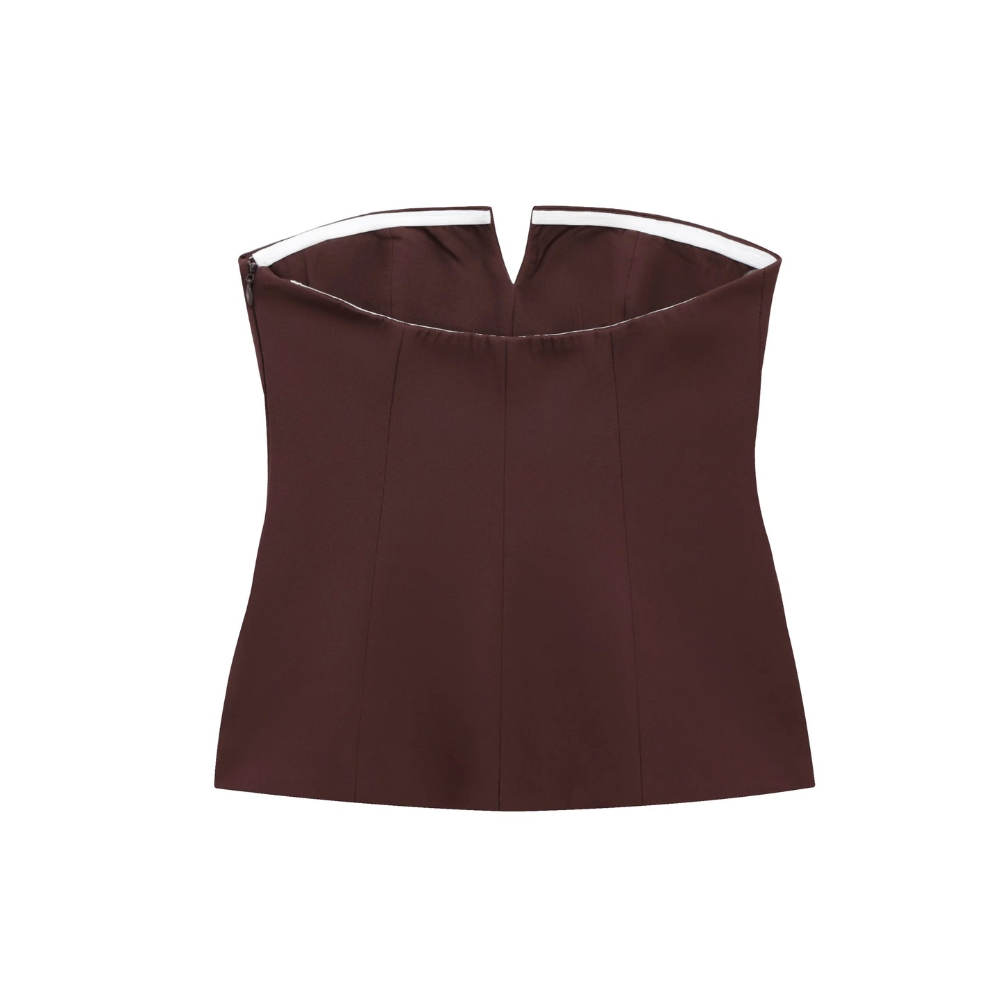KONDALA-Women Elegant Chocolate Skirt Set Tube Top + Elastic Waist Satin Hip Skirt New 2025 Spring Summer Slim Mocha Mousse Set