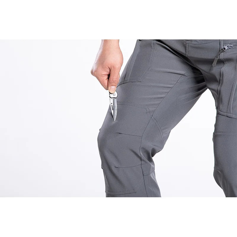 Men's Spring Autumn Tactical Pants Multi Pocket Outdoor Combat Trousers EU Size Waterproof Cargo Travel Sports Military Pants