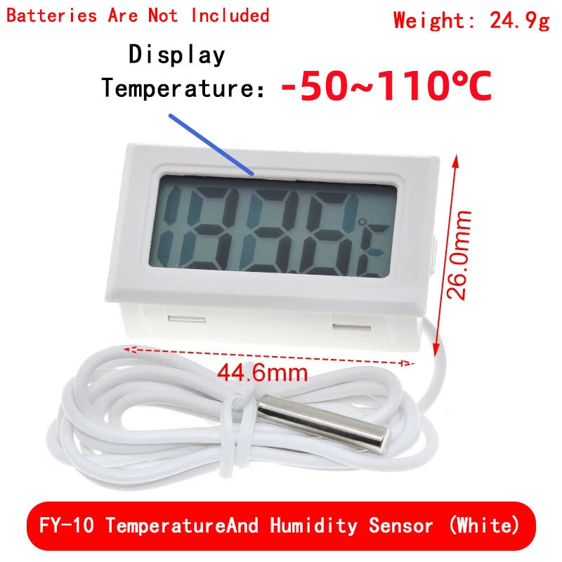 Mini LCD digital thermometer used for freezer temperature - 50-110℃ refrigerator thermometer indoor and outdoor waterproof probe