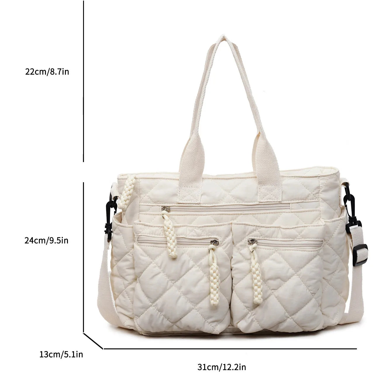 Large capacity Tote Bags for Women Shoulder Side Bag Fashion Space cotton Shopping Bags Multi-pocket Messenger Bag Lady Handbags