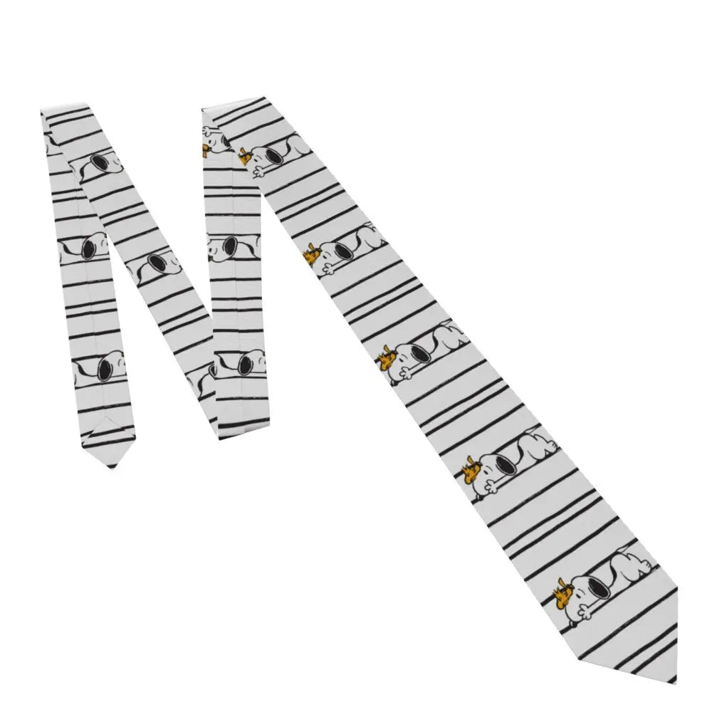 Snoopys & Woodstock Smile Giggle Laugh Neckties Silk 8 cm Neck Tie for Mens Shirt Accessories Cravat Wedding Accessories Office