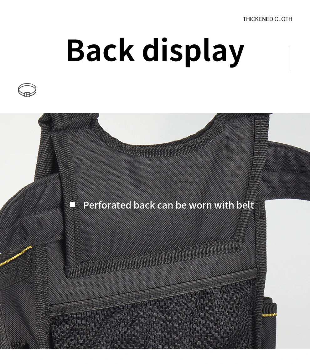 Electrician Tool Pouch, Designed for Professional Electricians and Maintenance Repair Technicians,Black