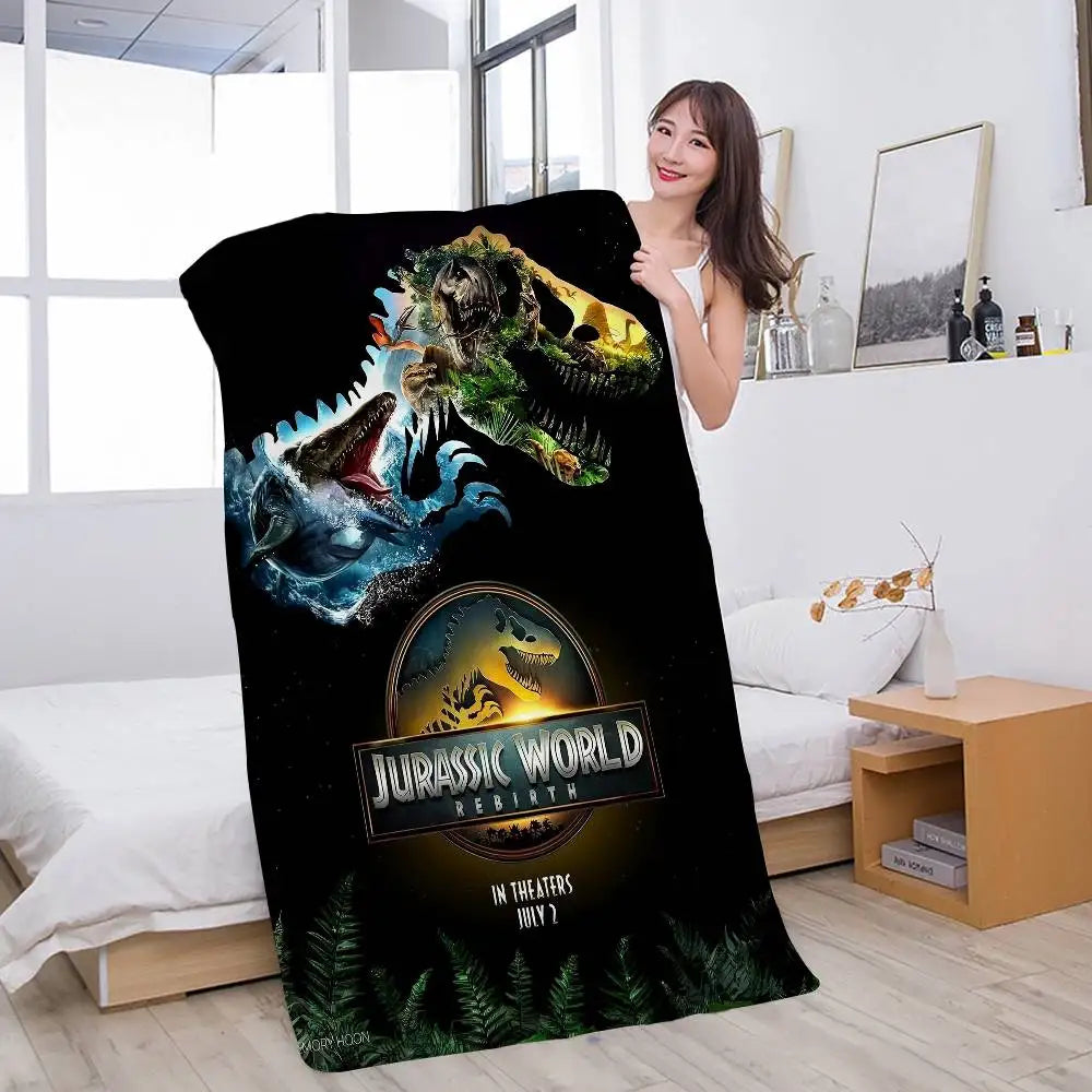 Jurassic World Rebirth movie Cartoon Beach Towel Cute Kawaii Room Decor Bath Girls Children Hand Towels For Bathroom Shower