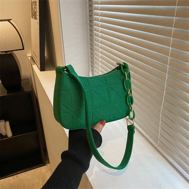 Women Small Square Bag Сумка Женская Simple and Versatile Casual Handbag Fashion Popular Felt One Shoulder Messenger Bags Purse