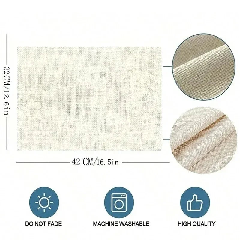 Artistic Ramadan Moon Lantern Floral Pattern Placemats Exquisite Watercolor Geometric Designs Heat Resistant Table Mats