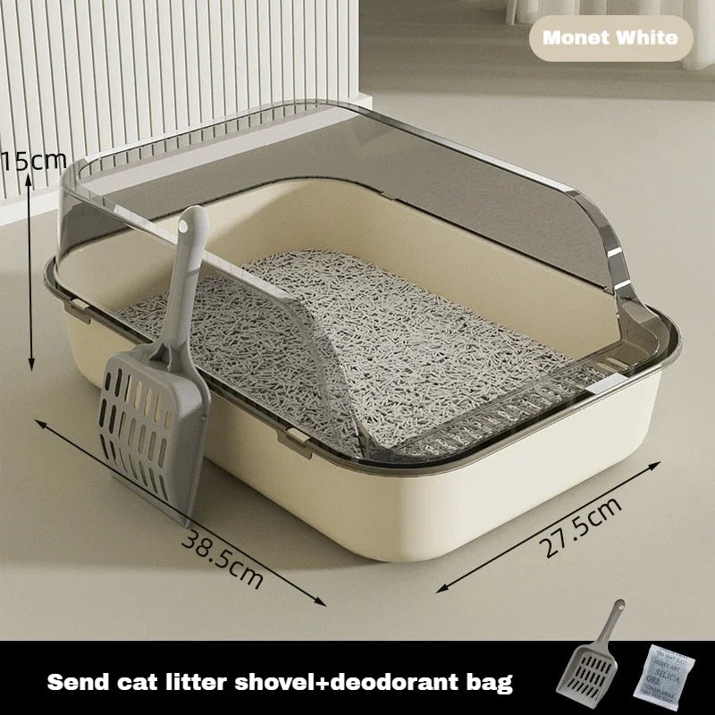 Cat Litter Box Kitty Sandbox cat bathroom Semi Closed Cleaning Basin Supplies Pet Toilet Kitten Tray Bedpan Accessories Supplies