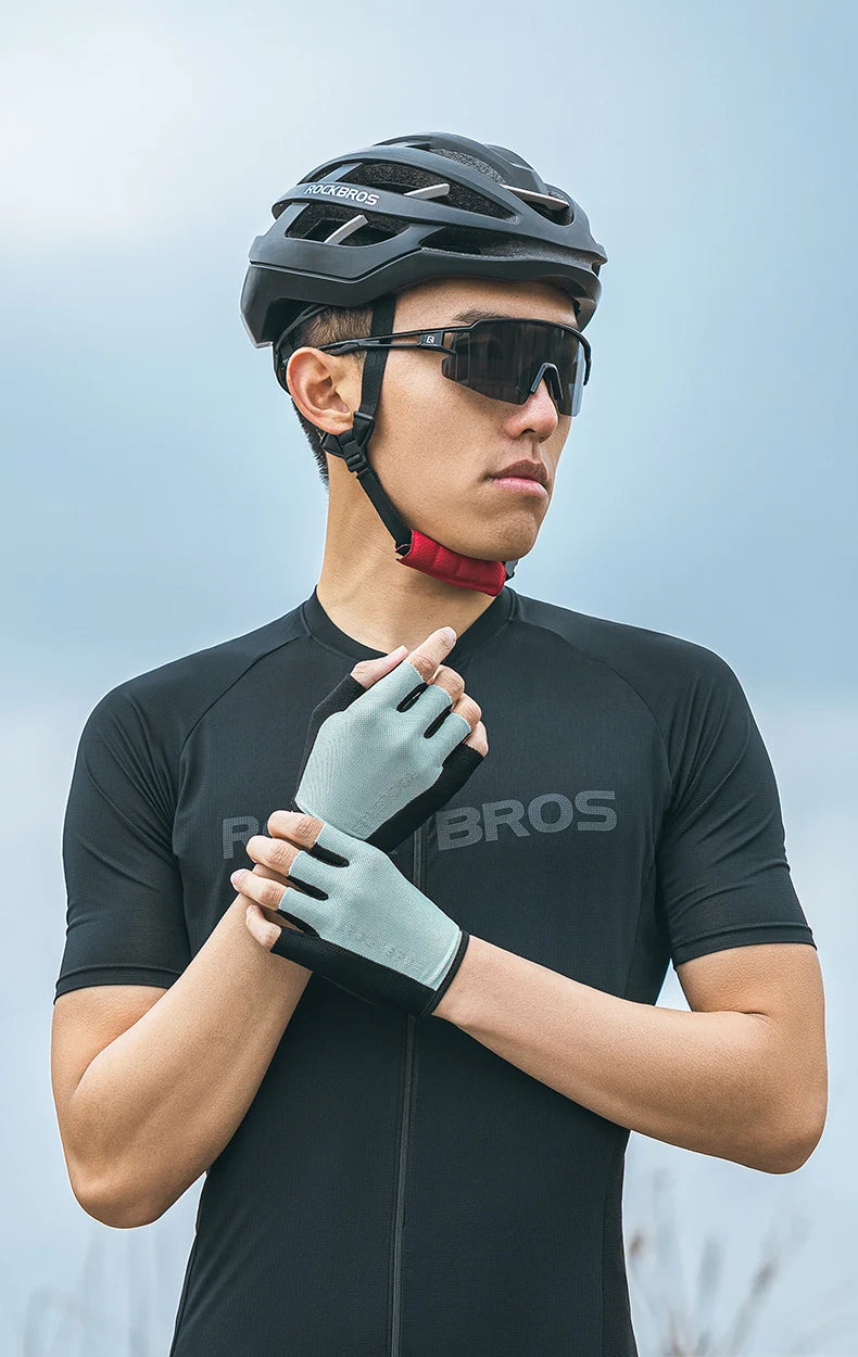 ROCKBROS Cycling gloves breathable half finger gloves racing bike gloves anti slip mountain bike gloves cycling equipment gloves