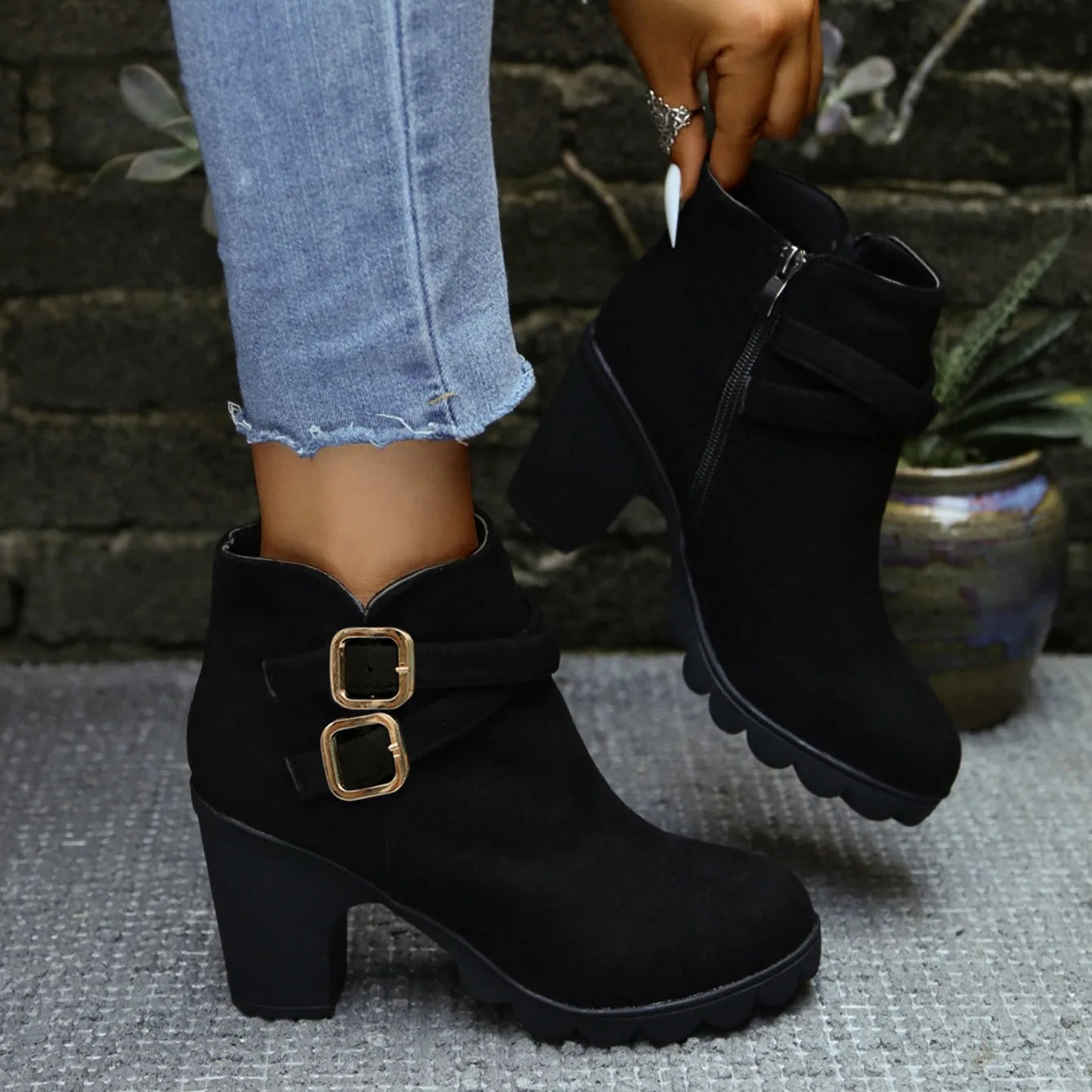 Women High Heels Boots 2024 Winter New Sexy Fashion Platform Boots Outdoor Comfortable Shoes for Women Ankle Boots for Women