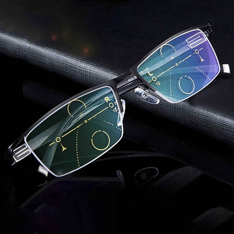 Reading Glasses, Men's Near And Far, High-definition, Progressive Multi-focus, Automatic Adjustment Of Power, Anti-blue Light