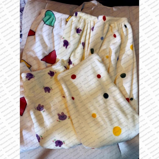 Women's home pajama pants for autumn and winter flannel home pants for warmth casual Cute and comfortable It can be worn outside