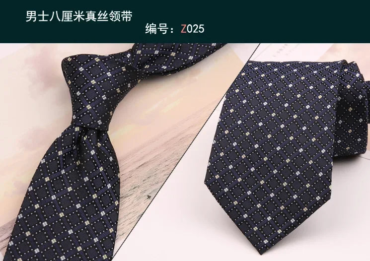 8cm Adult Silk Neckties for Mens Suits Wedding Neck Ties Retro Striped Corbatas Gravata Neckwear Gentleman Gravatas Tie