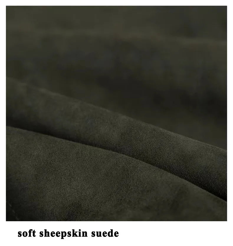 Winter Woman Clothing Old Money Style Retro Chocolate Brown Kid Suede Genuine Leather Jacket Streetwear Collar Slim Short Coat