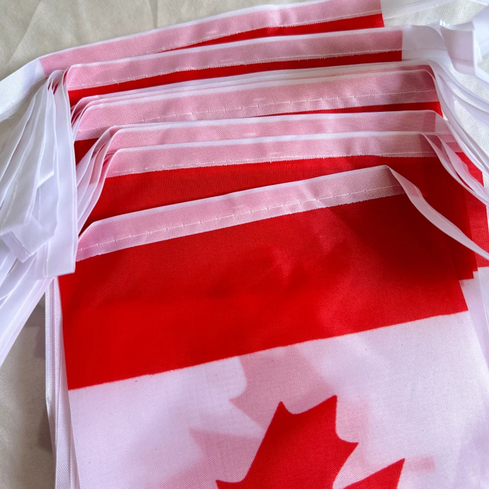 Canada  Flag 14x21cm Size 20 pieces National Flag Lines Hang On One Rope Canada Buntings  String Maple Banner Flags  Quality Pol