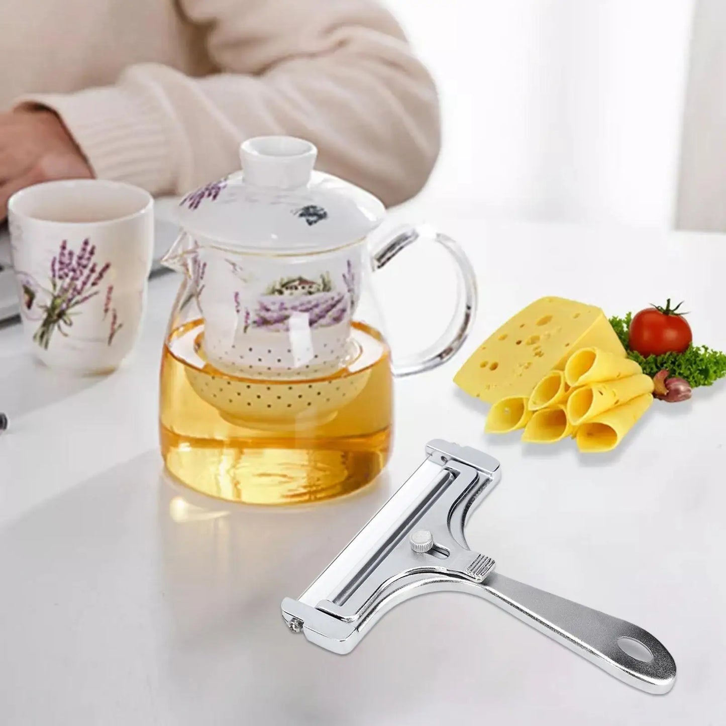 Cheese Slicer Adjustable Thickness Heavy Cheese Cutters With Wires For Soft Semi-Hard Cheese Butter With Cutting Wires