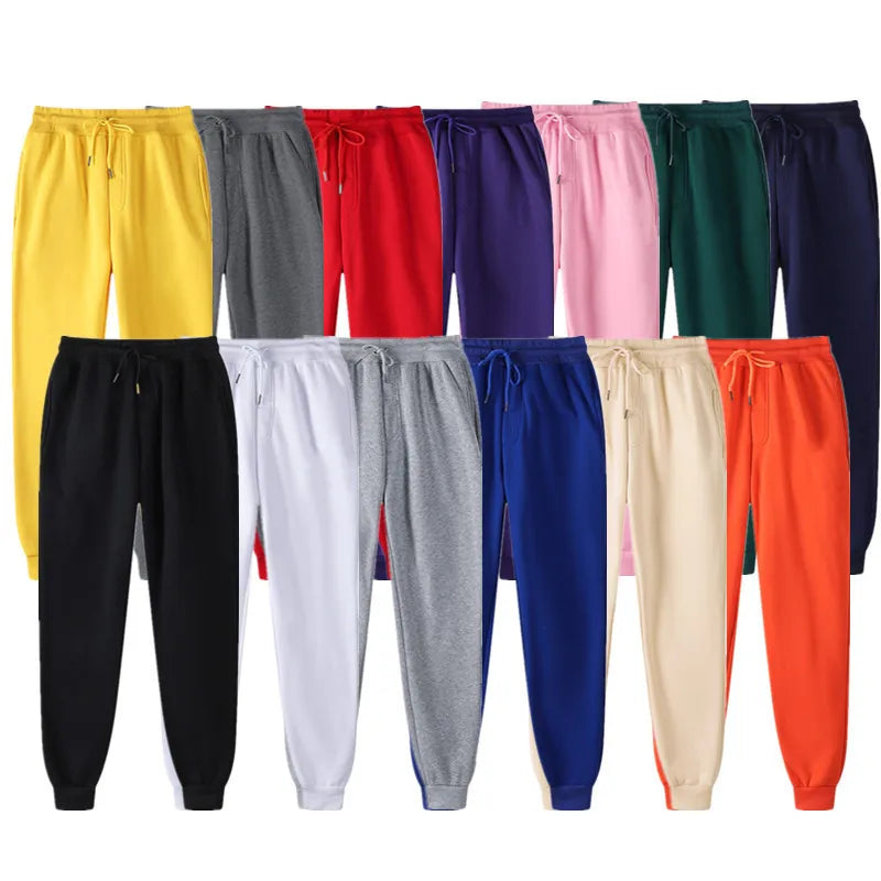 Sweatpants Spring Autumn Cotton Long Pants Jogger Trousers Casual Sports Men's and Women's Fitness Solid Jogging Pants 5 Colors