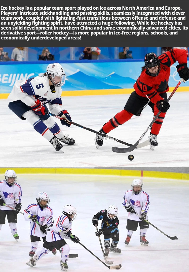 ICE HOCKEY HELMET - Certified for Roller & Street Hockey, Lacrosse,Adjustable Full Protection Headgear with Ear Protection