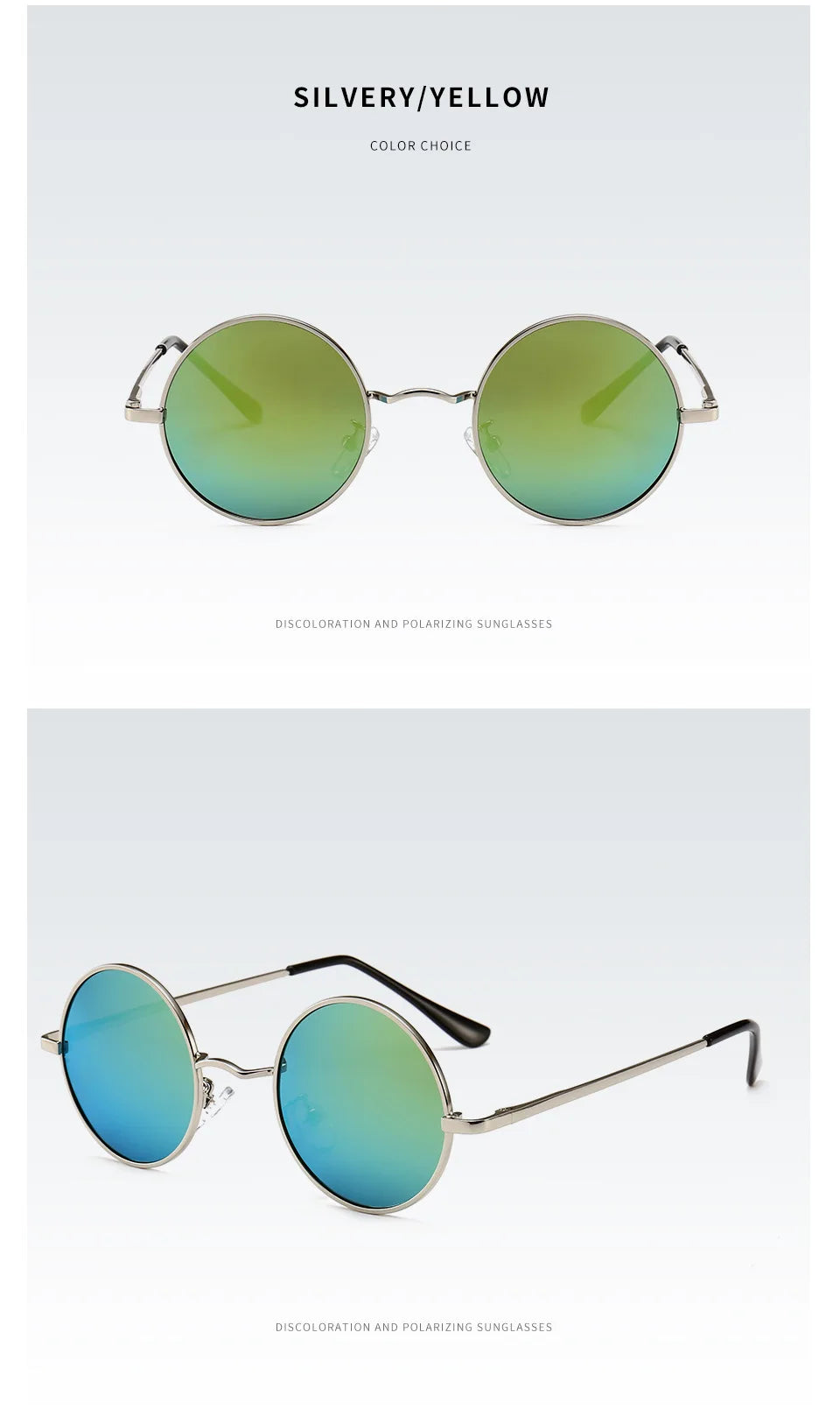 Round Polarized Sunglasses Men Women Retro Sun Glasses Male Female Brand Designer Metal Frame Eyewear Driving Eyeglasses UV400