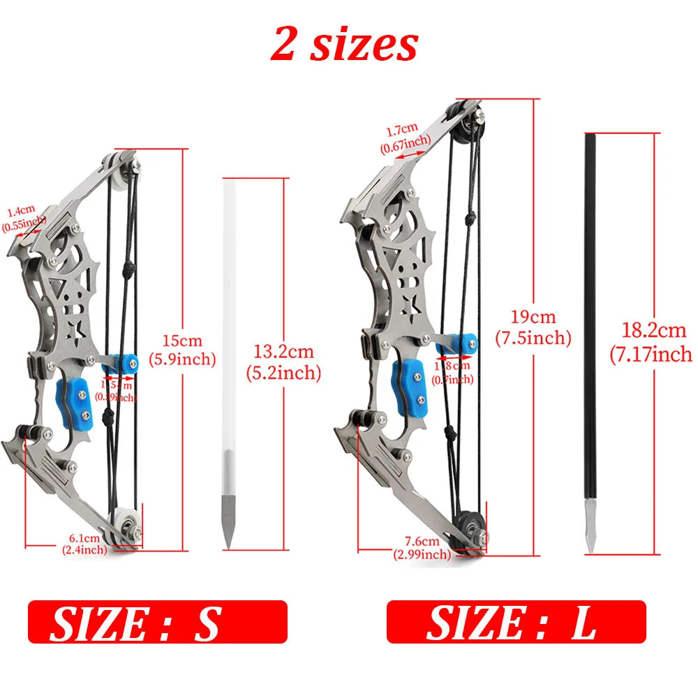 Archery 5.9'' 7.5" Mini Compound Bow and Arrows Set Pocket Bow Target Shooting Gift
