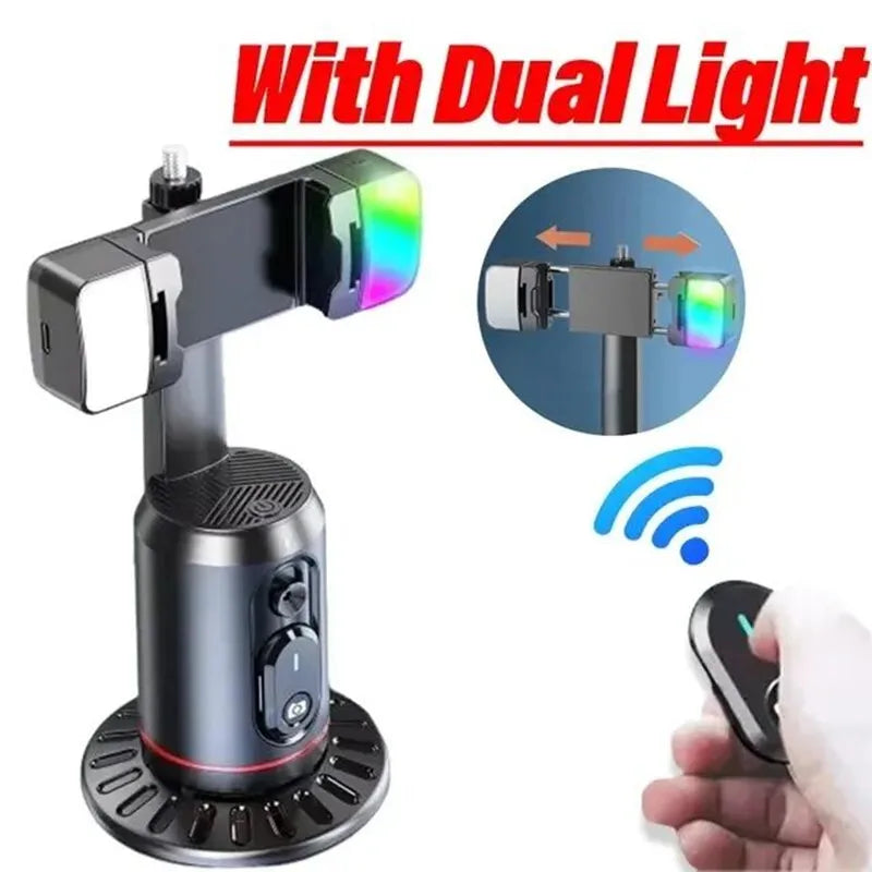 New Q02 360 Rotation Follow-up Gimbal Stabilizer Monopod Desktop Tracking Gimbal with Remote for Phone Tiktok Live Photography