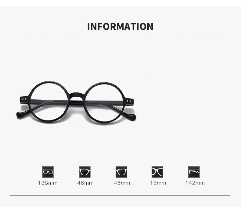 Trendy Round Small-Frame Reading Glasses for Men and Women, Middle-Aged and Elderly People, for Reading Books and Newspapers