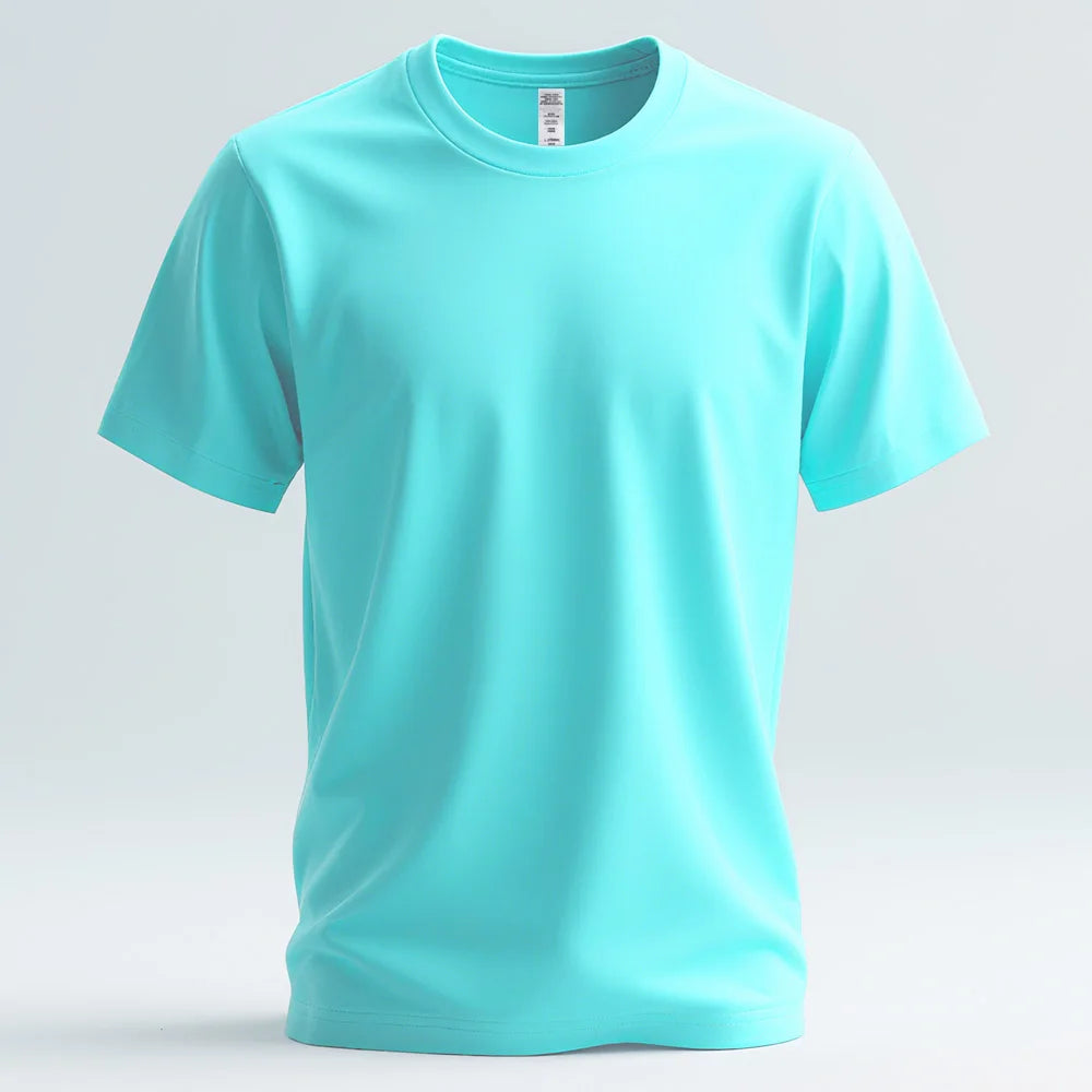 100% Pure Cotton Mens Tee Shirts High Qualty Man Round Neck Base T Shirts Summer Breathable Tops Oversized Unisex Basic T-shirt