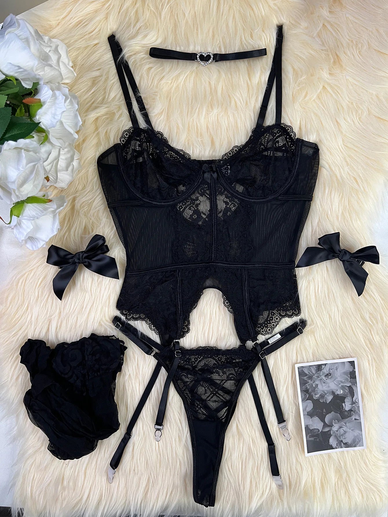 Lingerie Underwear Bras Sets Lace Garter Lingerie Women Intimates 2024 Underwire Bra And Panty Thongs Ladies Underwear Set
