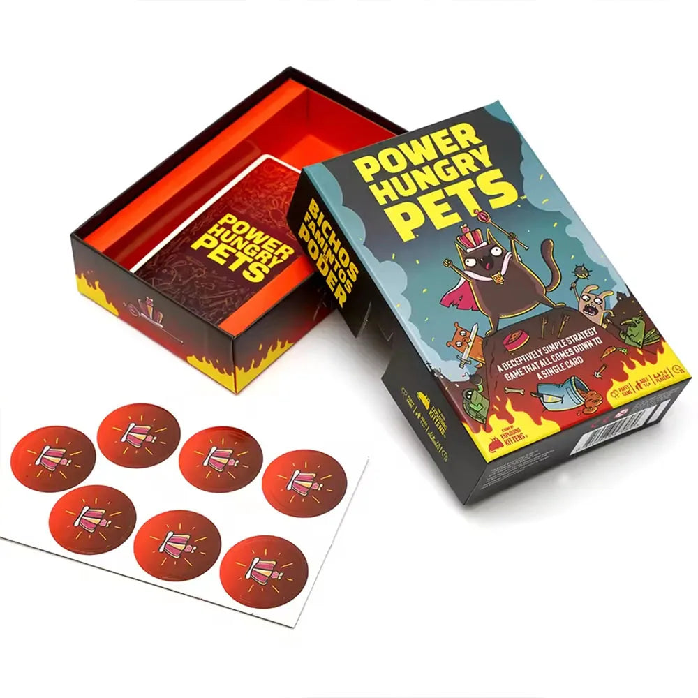 Power Hungry Pets Card Game Board Game Family Party Strategy Cards Games Party Card Challenging Strategy Game