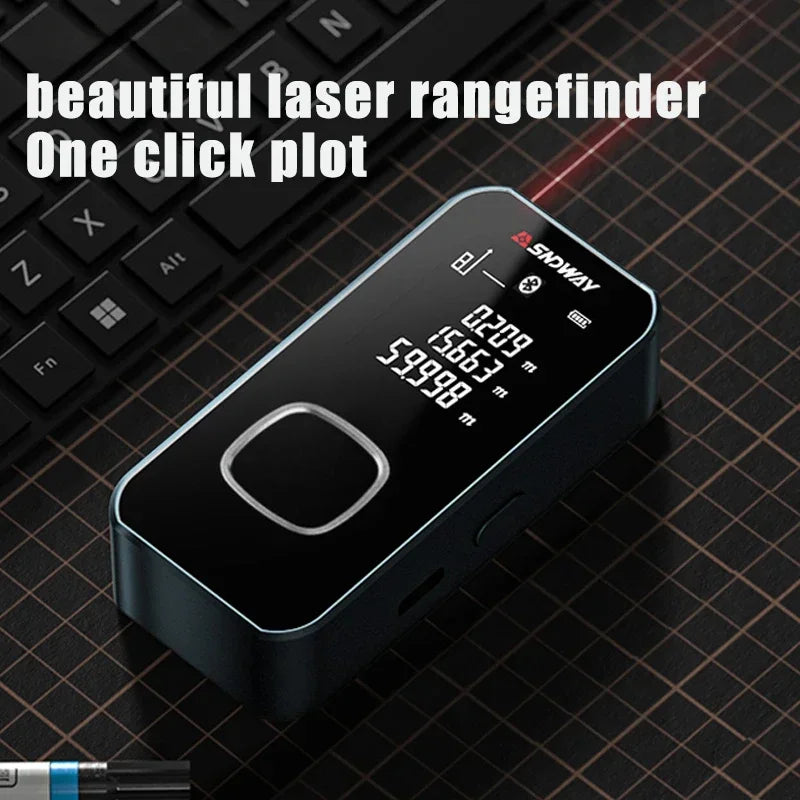 Mini Metal Laser Distance Meter 40M 50M 60M 100M IN FT M Tape Measure Trena Lazer Rangefinders OLED Display Construction Tools