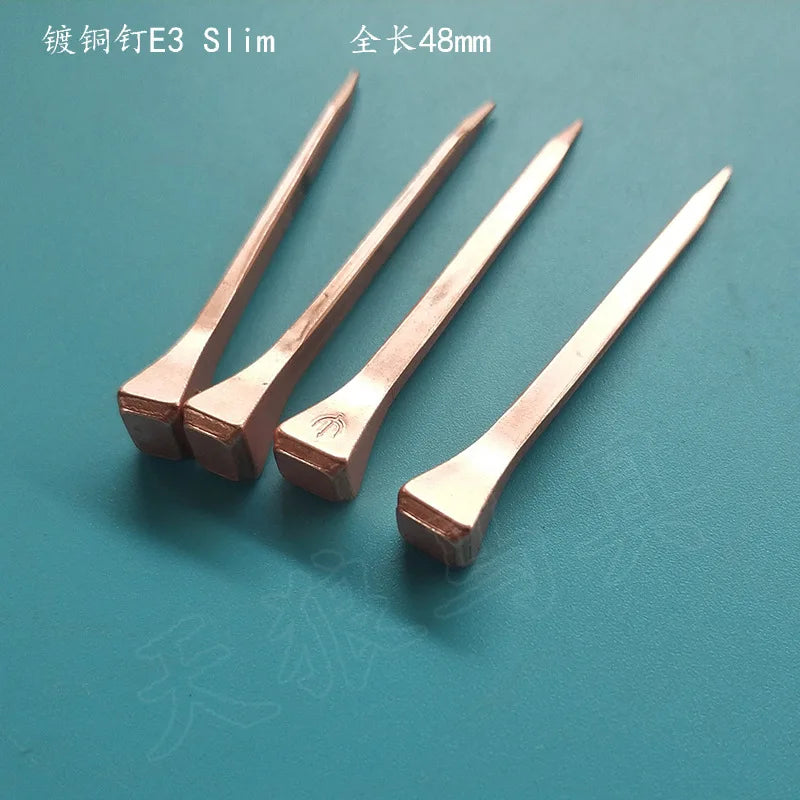 50pcs Horseshoe Nail Copper Plating Steel Horse Shoe Nails Craft High Tensile Strength Precision Nails