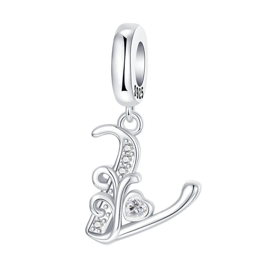 925 Sterling Silver  A-Z 26 English Letters Retro Fashion Pendant Fit Original Bracelet Charm Beads Necklace Diy Female Jewelry