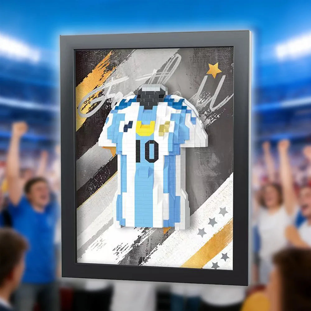 Football player jersey building blocks, DIY handmade Creative gift set, Home Decoration Gift For Kid