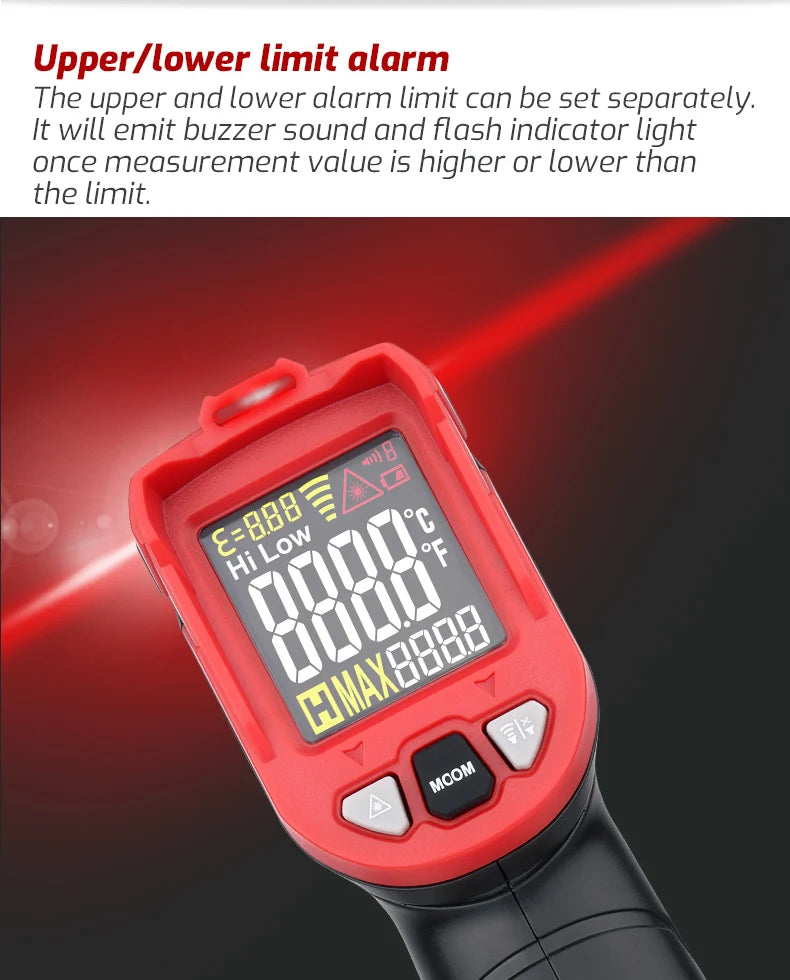 TASI TA601 Digital Infrared Thermometer Laser Temperature Meter Non-contact Pyrometer Imager Hygrometer IR Termometro -50-880℃