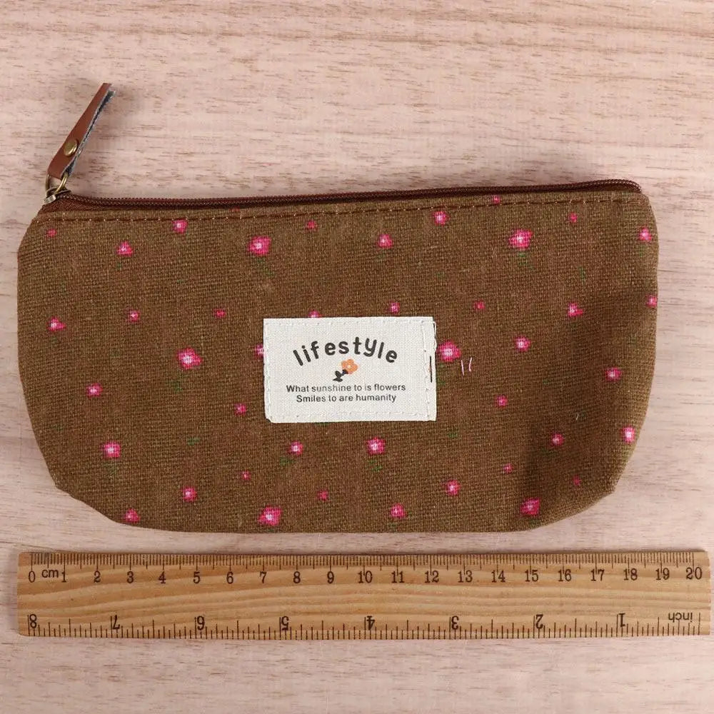 School Supplies Kawaii Makeup Bag Student for Girl Fabric Pen Bags Pencil Bag Pencil Case Zipper Pouch