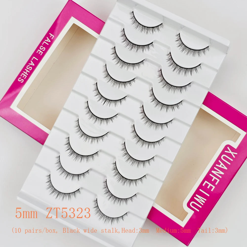 Xuanfeiwu Natural Short Style No-Makeup Look Sparse Full-Strip Ultra-Natural Realistic One-Piece Natural-Looking False Eyelashes DIY Self-Application Beginner Light Makeup Eyelashes