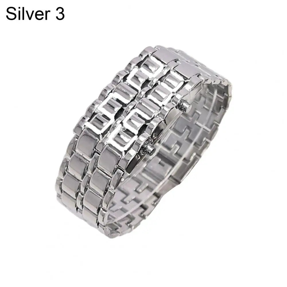 Men Digital Watch Large Screen Electroplated Men Watch Male Binary Steel Band Electronic Sport Watch Relogios Masculino
