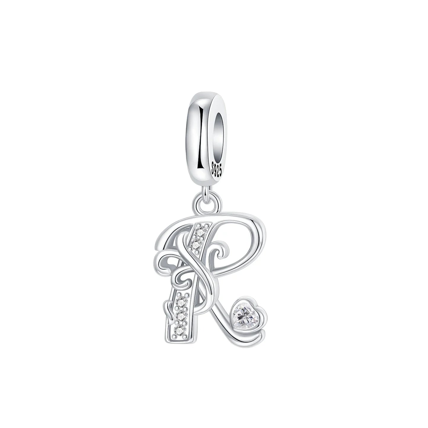 925 Sterling Silver Full series of A-Z letters pendant Charms For Original  Bracelet Charm Necklace Diy Female Jewelry