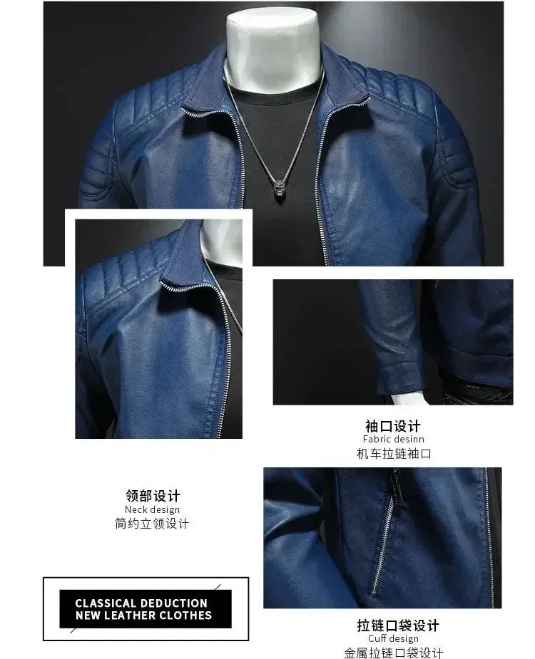 Winter Leather Jacket Men Cool Warm Causal Motorcycle Windbreaker PU Coats Multi-pocket Vintage Outwear Male Autumn Jackets