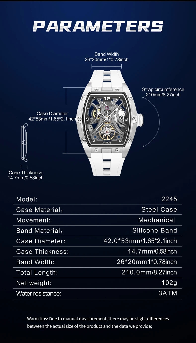 MEGIR Men Mechanical Watch Top Brand Luxury Automatic Watch Business Waterproof Luminous Watch for Men