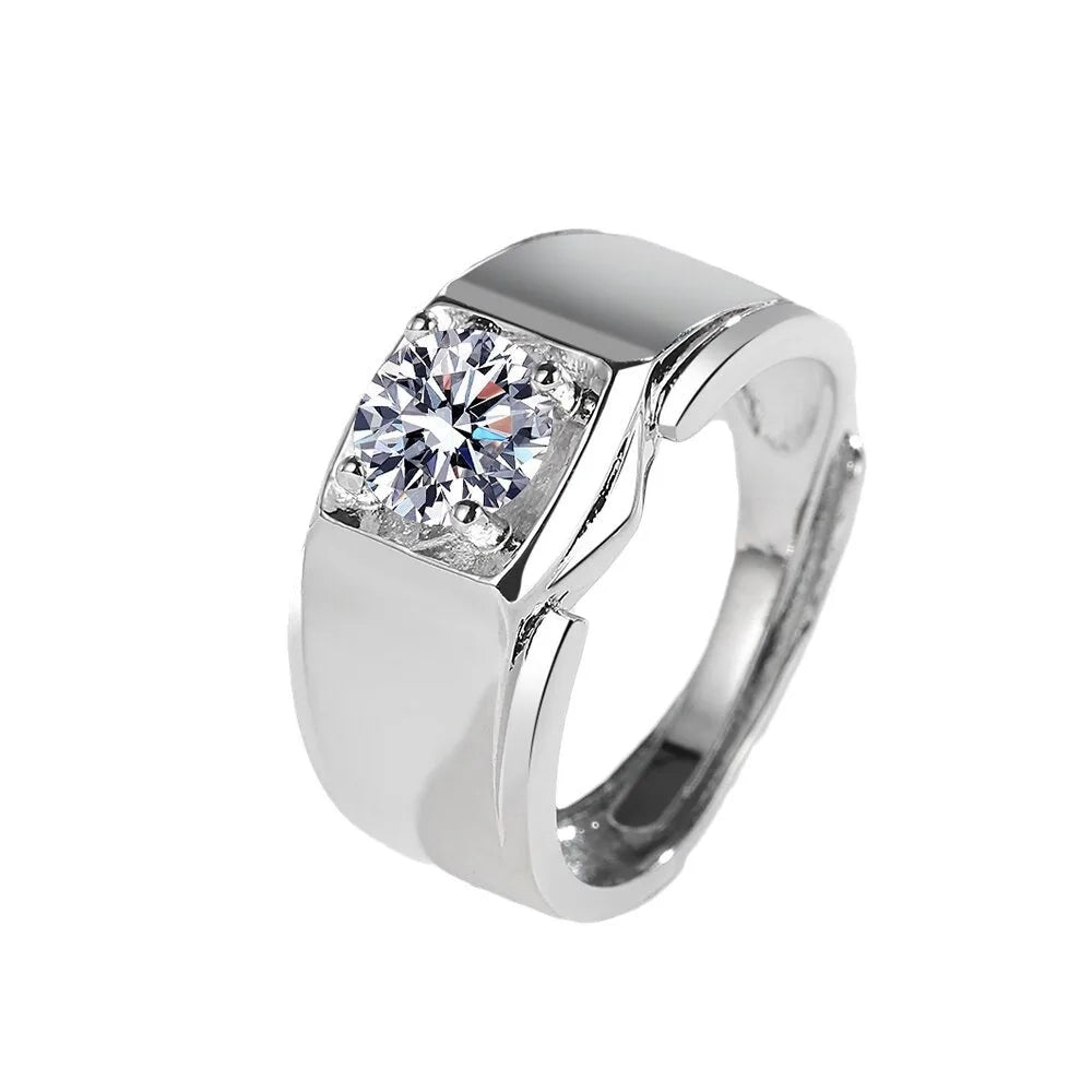 925 Sterling Silver Mens Ring  5A Zircon for Men Women fashion Wedding Jewelry Engagement Charm Party Gift High Quality Ring
