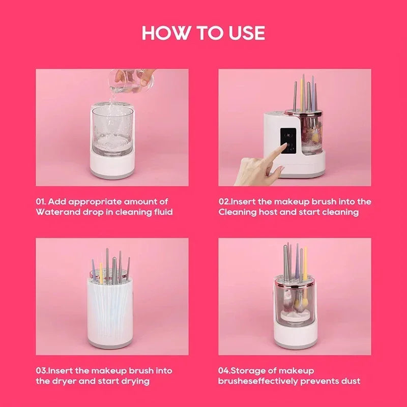 Automatic Makeup Brush Cleaner Electric Makeup Brush Quick Dry Cleaning Tool Makeup Remover Brow Pencil Brush Special Cleaner