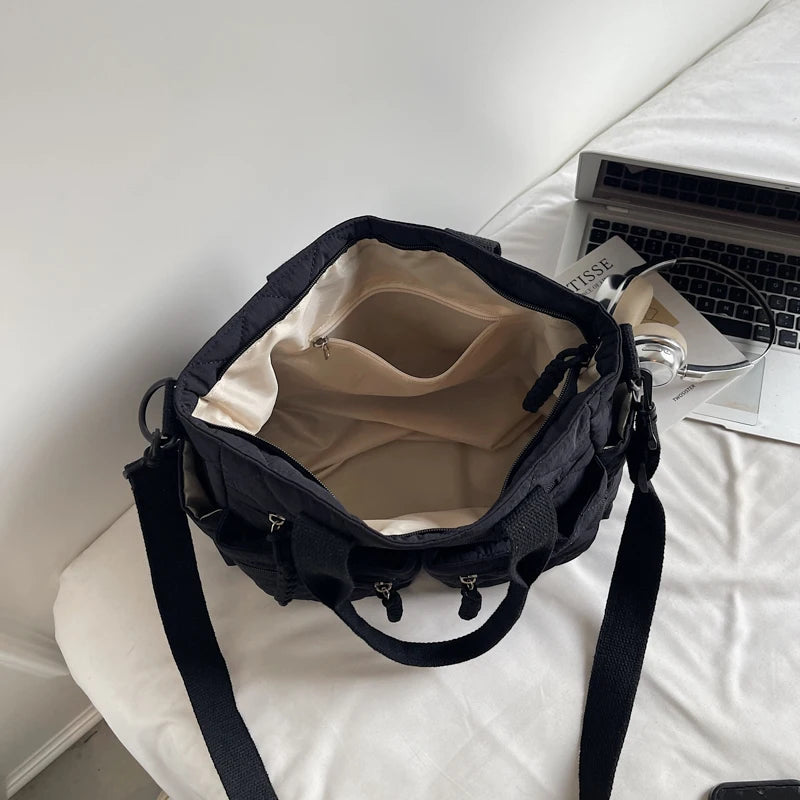 Large capacity Tote Bags for Women Shoulder Side Bag Fashion Space cotton Shopping Bags Multi-pocket Messenger Bag Lady Handbags